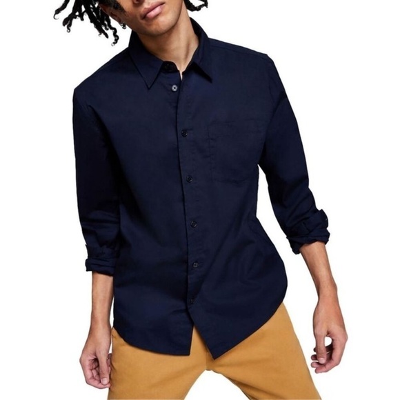 And Now This Mens Poplin Collared Button-Down Shirt,  XL - Picture 1 of 5